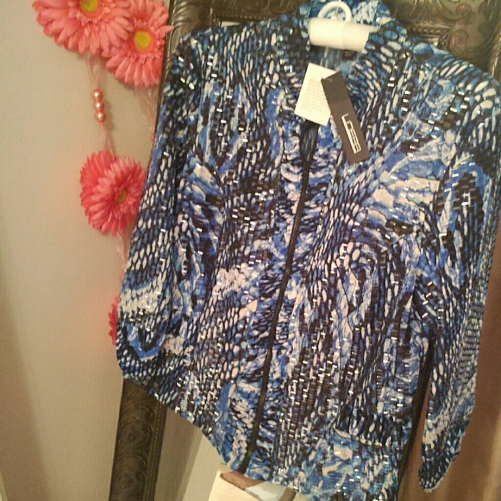 Blue Python Top/Jacket Nwt